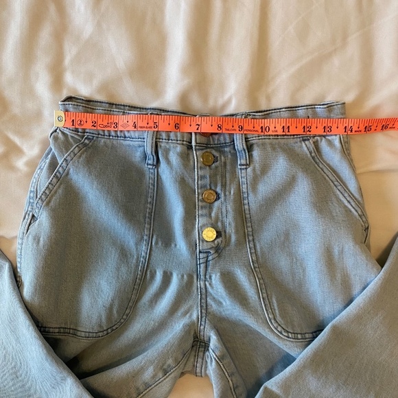 J. Crew Straight Leg Cropped Button Fly Jeans Light Wash Size 29P - Picture 6 of 10